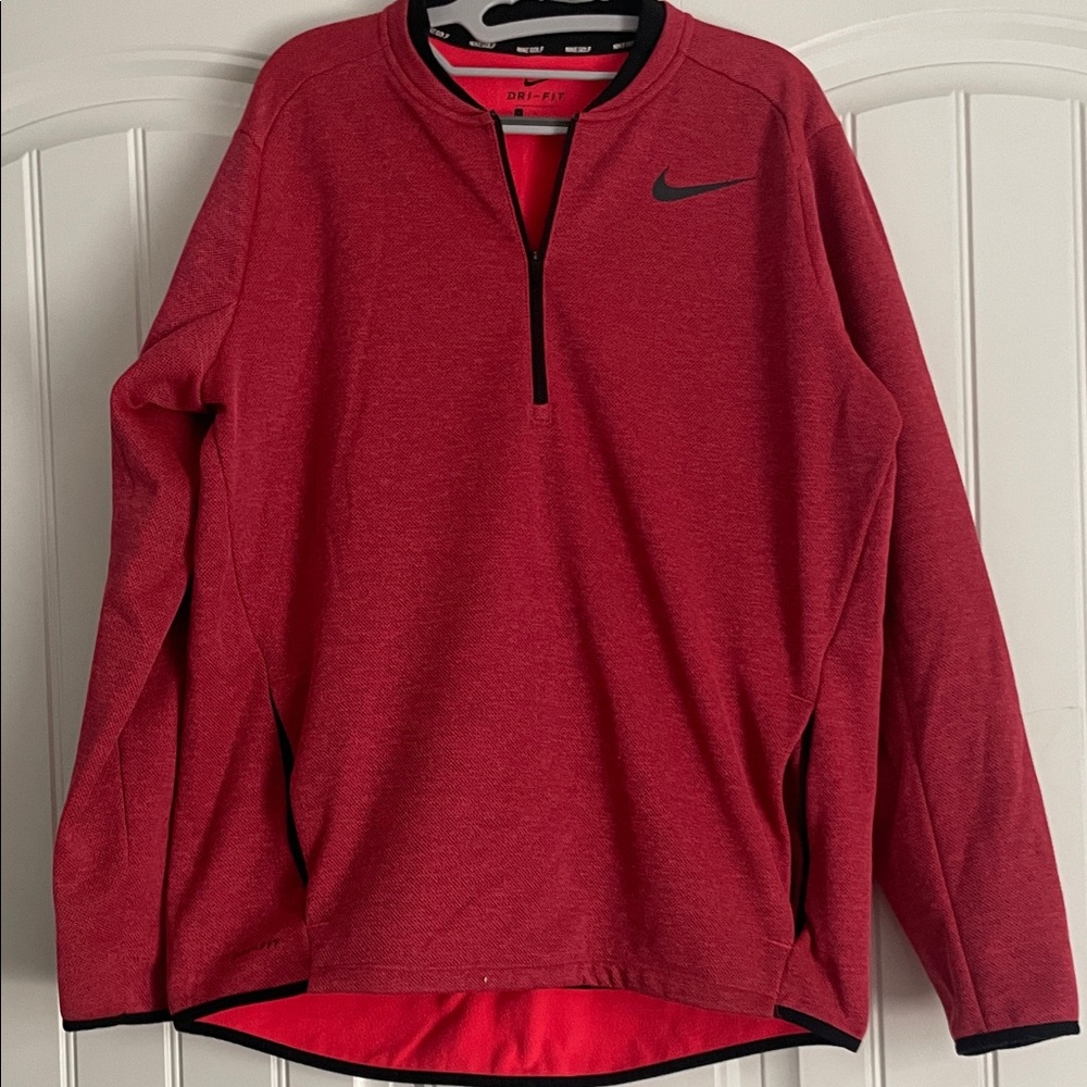 Nike Red Dri-FIT Quarter-Zip Top